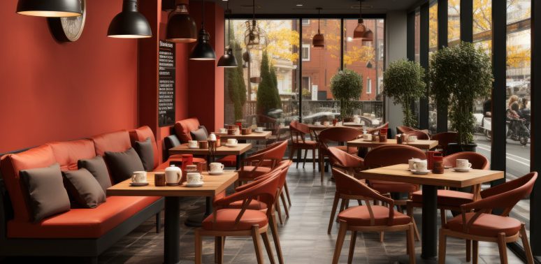 cafe dark interior design