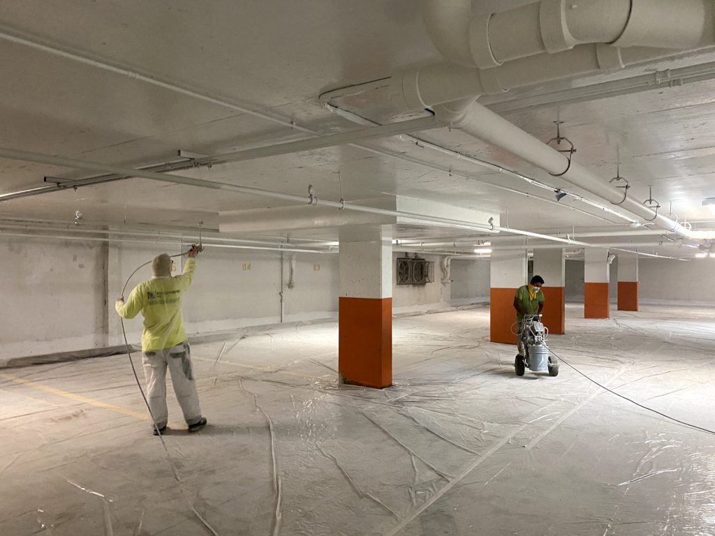 lincolnwood parking garage painting