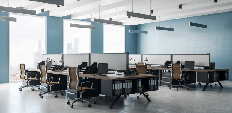 modern office blue color