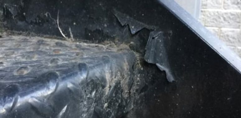 bad painting job on stairs