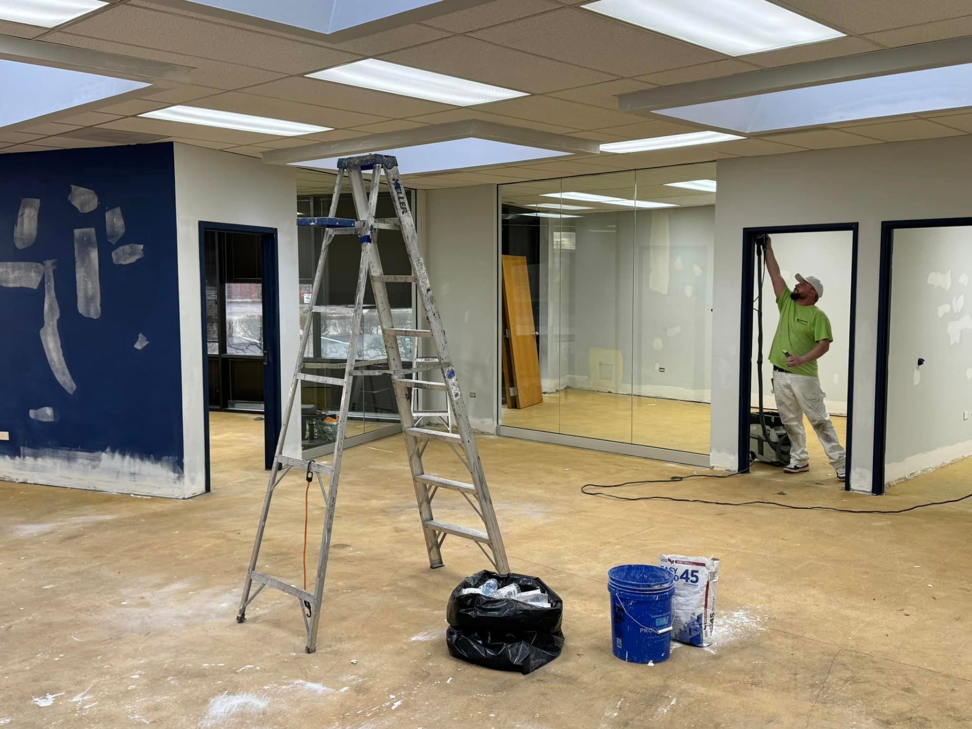 wall painting in process