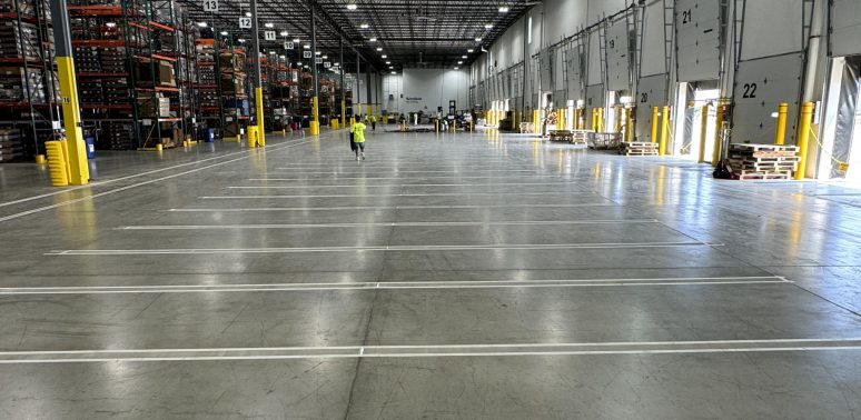 warehouse concrete floor striping bolingbrook