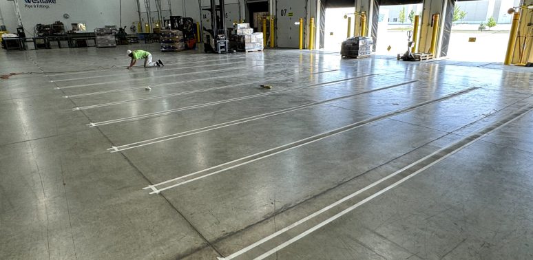 warehouse concrete floor striping bolingbrook