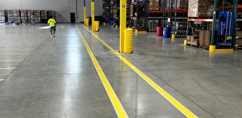 warehouse concrete floor striping bolingbrook