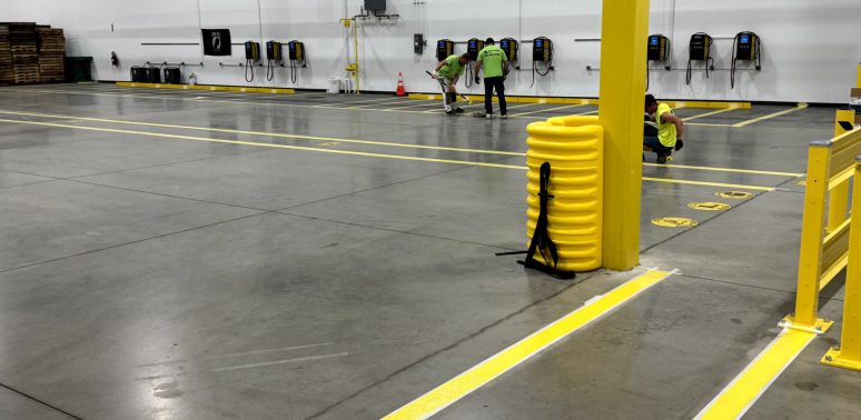 warehouse concrete floor striping bolingbrook