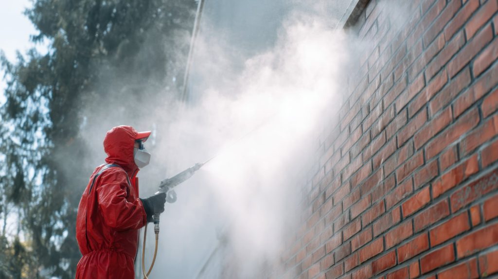 wet blasting exterior