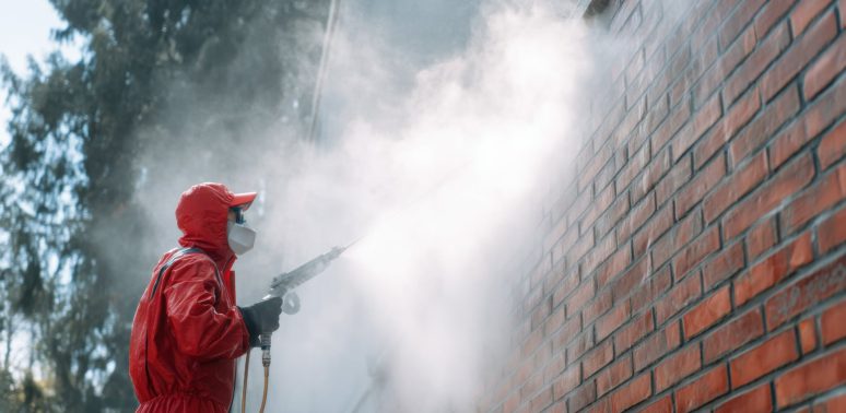 wet blasting exterior